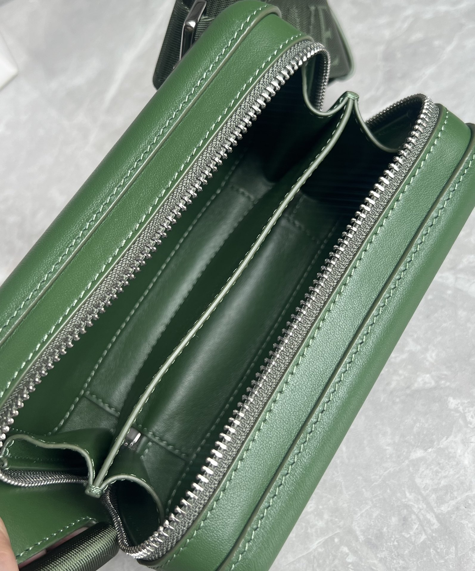 Loewe Molded Sling in Smooth Calfskin Green